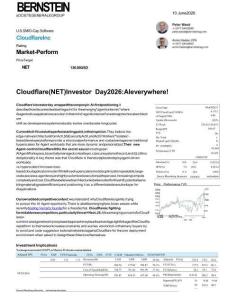 伯恩斯坦_Cloudflare2026年投資者日AI主導的Agentic互聯網展望 Cloudflare (NET) Investor Day 2026 Al everywhere!