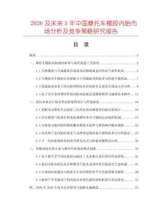 2026及未來5年中國摩托車橡膠內胎市場分析及競爭策略研究報告