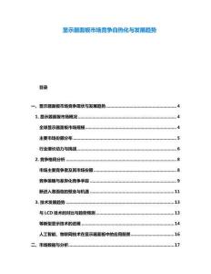 顯示器面板市場競爭白熱化與發(fā)展趨勢
