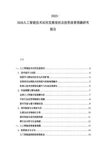 2025-2030人工智能技術應用發展現狀及投資前景預測研究報告