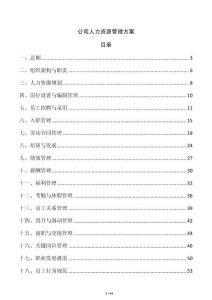 公司人力资源管理方案
