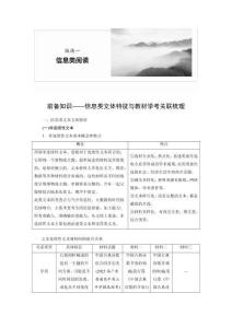 板块一　前备知识——信息类文体特征与教材学考关联梳理
