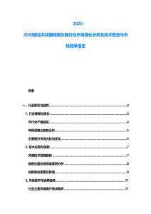 2025-2030捷克共和國精密儀器行業市場演化分析及技術壁壘與市場競爭報告