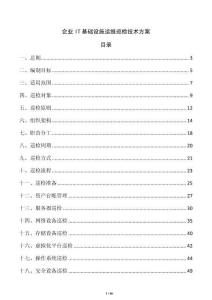 企業IT基礎設施運維巡檢技術方案