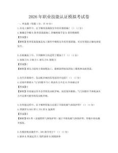 2026年職業技能認證模擬考試卷
