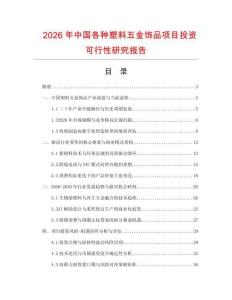 2026年中国各种塑料五金饰品项目投资可行性研究报告