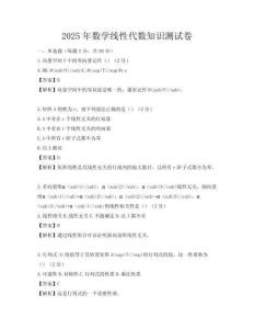 2025年數學線性代數知識測試卷