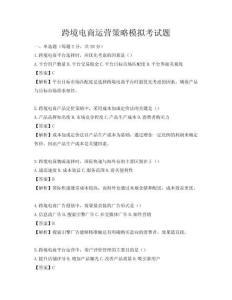 跨境电商运营策略模拟考试题