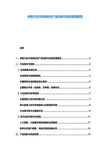 保險行業(yè)市場調(diào)研及產(chǎn)品創(chuàng)新與風(fēng)險管理報告