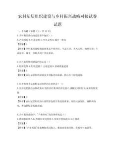 農(nóng)村基層組織建設(shè)與鄉(xiāng)村振興戰(zhàn)略對(duì)接試卷試題