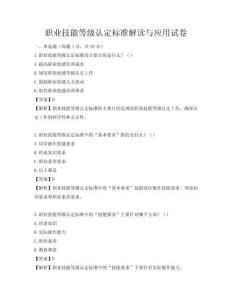 職業技能等級認定標準解讀與應用試卷
