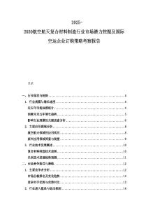 2025-2030航空航天复合材料制造行业市场潜力挖掘及国际空运企业订购策略考察报告