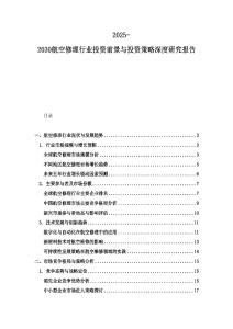 2025-2030航空修理行业投资前景与投资策略深度研究报告