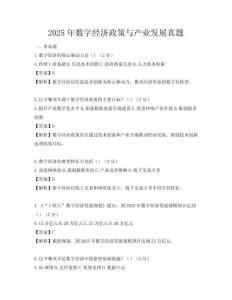 2025年數字經濟政策與產業發展真題