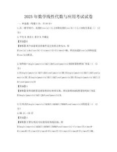 2025年数学线性代数与应用考试试卷