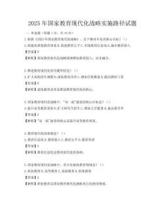 2025年国家教育现代化战略实施路径试题
