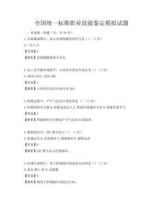 全国统一标准职业技能鉴定模拟试题