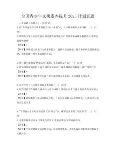 全国青少年文明素养提升2025计划真题