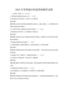 2025年智慧城市构建策略解析试题