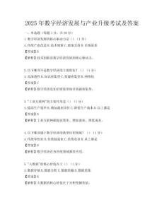 2025年數字經濟發展與產業升級考試及答案