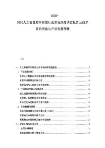 2025-2030人工智能芯片研發(fā)行業(yè)市場深度調(diào)查報(bào)告及技術(shù)前沿突破與產(chǎn)業(yè)發(fā)展預(yù)測