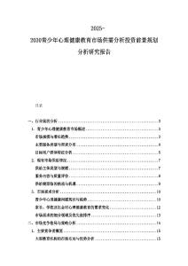 2025-2030青少年心理健康教育市場供需分析投資前景規劃分析研究報告
