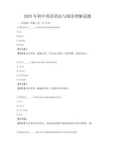 2025年初中英語(yǔ)語(yǔ)法與閱讀理解試題