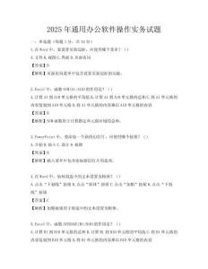 2025年通用办公软件操作实务试题