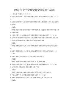 2026年中小学数学教学策略研究试题