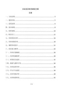 企业培训体系建设方案