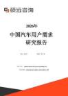 2026年中國汽車用戶需求研究報告-碩遠咨詢