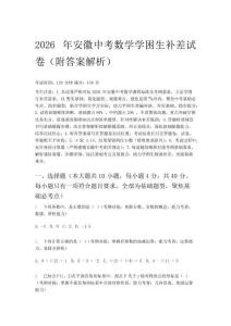 2026年安徽中考數(shù)學(xué)學(xué)困生補(bǔ)差試卷(附答案解析)