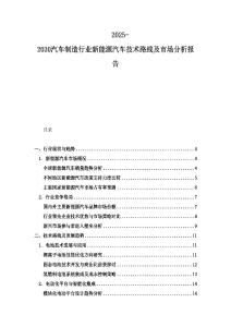 2025-2030汽車制造行業(yè)新能源汽車技術(shù)路線及市場分析報告