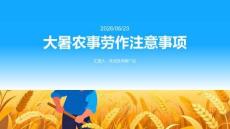 大暑农事劳作注意事项