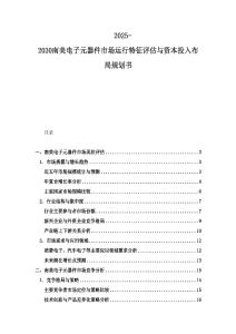 2025-2030南美电子元器件市场运行特征评估与资本投入布局规划书