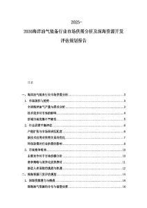2025-2030海洋油氣裝備行業市場供需分析及深海資源開發評估規劃報告