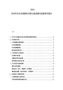 2025-2030汽車后市場(chǎng)服務(wù)升級(jí)與商業(yè)模式創(chuàng)新研究報(bào)告