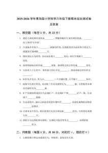 2025-2026学年青岛版小学科学六年级下册期末综合测试卷及答案