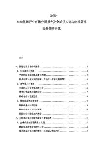 2025-2030航運(yùn)行業(yè)市場(chǎng)分析報(bào)告及全球供應(yīng)鏈與物流效率提升策略研究