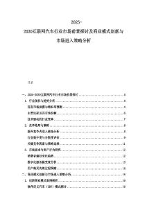 2025-2030互联网汽车行业市场前景探讨及商业模式创新与市场进入策略分析