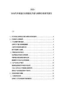2025-2030汽車制造行業(yè)智能化升級與銷售分析研究報告