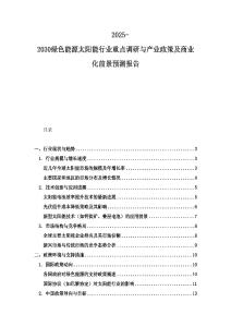 2025-2030綠色能源太陽能行業重點調研與產業政策及商業化前景預測報告