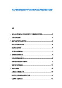 動力電池回收趨勢分析與循環經濟投資戰略咨詢研究報告