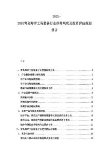 2025-2030青島海洋工程裝備行業(yè)供需現(xiàn)狀及投資評(píng)估規(guī)劃報(bào)告