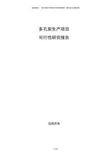 多孔炭生产项目可行性研究报告