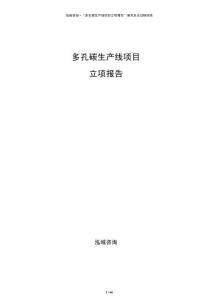 多孔碳生产线项目立项报告