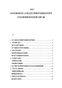2025-2030河南洛阳龙门石窟石质文物保护性修复技术研究及其对游客影响评估监测文献汇编
