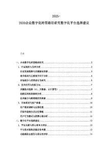2025-2030企業數字化轉型路徑研究數字化平臺選擇建議
