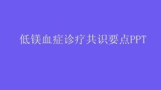 低镁血症诊疗共识要点PPT