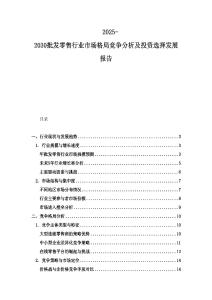 2025-2030批發(fā)零售行業(yè)市場格局競爭分析及投資選擇發(fā)展報告